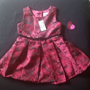 Children's Place Toddler Dress 2T Red/Black Floral